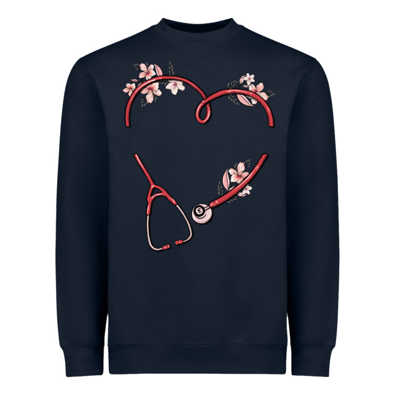 Custom Heart Stethoscope Heavyweight Sweatshirt by MaliasSmallBusiness | Teevron