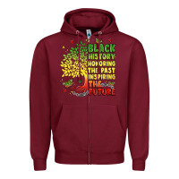 Burgundy title black history celebration Zipper Hoodie - LillyAllenDesigns