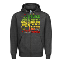 Charcoal Heather title black history celebration Zipper Hoodie - LillyAllenDesigns