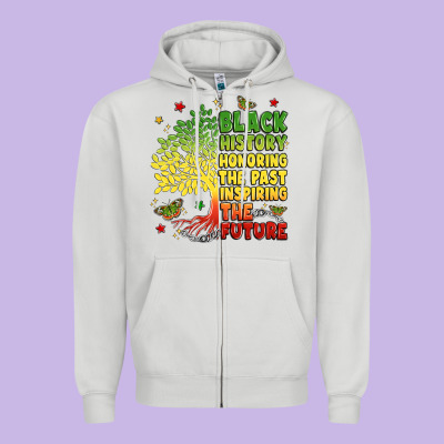 Title Black History Celebration Zipper Hoodie Designed By Lillyallendesigns