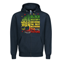 Navy title black history celebration Zipper Hoodie - LillyAllenDesigns