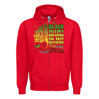 Red title black history celebration Zipper Hoodie - LillyAllenDesigns