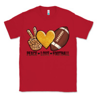 Red peace love football revize Classic Tee - AdoDesignShop