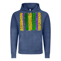 Vintage Denim mardi gras leopard brushstrokes Vintage Hoodie - AdoDesignShop