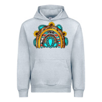 Heather Grey western gemstones sunflowers rainbow Urban Hoodie - OliviaCreatesArt