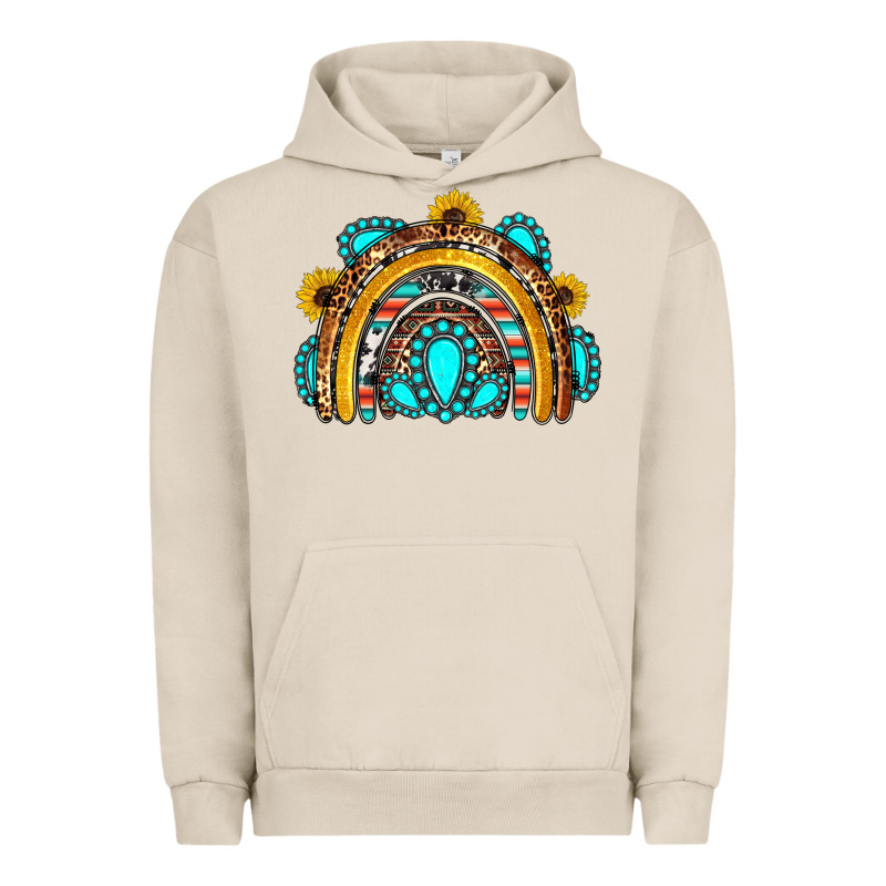 Western Gemstones Sunflowers Rainbow Urban Hoodie by OliviaCreatesArt | Teevron