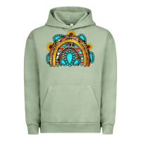 Pigment Oil Green western gemstones sunflowers rainbow Urban Hoodie - OliviaCreatesArt