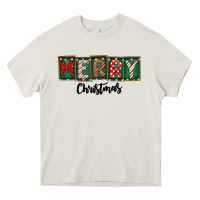 Cream Merry Christmas Heavy Core Tee - CowhideDigitalArt