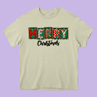 Merry Christmas Heavy Core Tee Designed By Cowhidedigitalart
