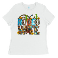 White rodeo wife Ladies Tee - Zillion Design Studio
