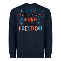 Navy where the spirit of the lord is there is freedom Heavyweight Sweatshirt - MaliasSmallBusiness