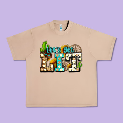 Western Lets Get Lit Ado Urban Heavy Tee Designed By Adodesignshop