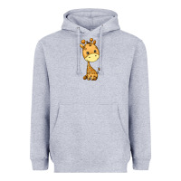 Heather Grey giraffe Heavyweight Hoodie - texasbilliewilder