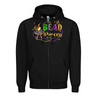 Black bead princess mardi gras Zipper Hoodie - LillyAllenDesigns