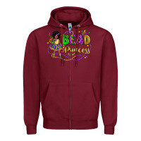 Burgundy bead princess mardi gras Zipper Hoodie - LillyAllenDesigns