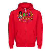Red bead princess mardi gras Zipper Hoodie - LillyAllenDesigns