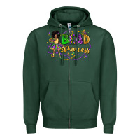 Sports Green bead princess mardi gras Zipper Hoodie - LillyAllenDesigns