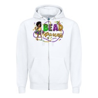 White bead princess mardi gras Zipper Hoodie - LillyAllenDesigns
