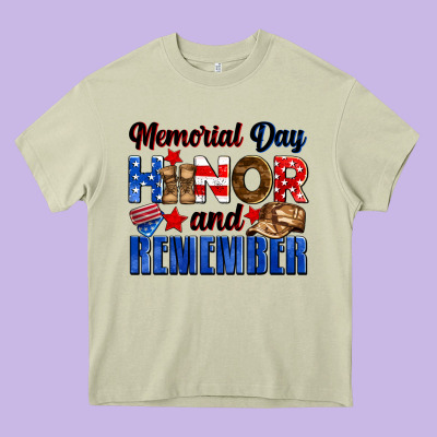 Memorial Day Honor And Remember Heavy Core Tee Designed By Neo Western
