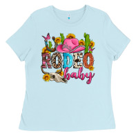 Baby Blue rodeo baby Ladies Tee - Zillion Design Studio