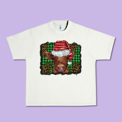 Christmas Leopard Buffalo Plaid Baby Highland Cow Urban Heavy Tee Designed By Barkaloodesign