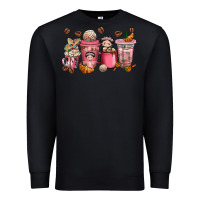 Black Cafecito y Chisme Coffee Cups Premium Sweatshirt - texasbilliewilder