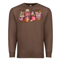 Chestnut Cafecito y Chisme Coffee Cups Premium Sweatshirt - texasbilliewilder