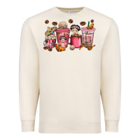 Sandshell Cafecito y Chisme Coffee Cups Premium Sweatshirt - texasbilliewilder