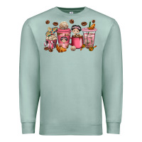 Seafoam Cafecito y Chisme Coffee Cups Premium Sweatshirt - texasbilliewilder