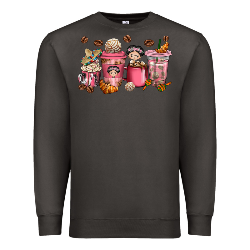 Cafecito Y Chisme Coffee Cups Premium Sweatshirt by texasbilliewilder | Teevron