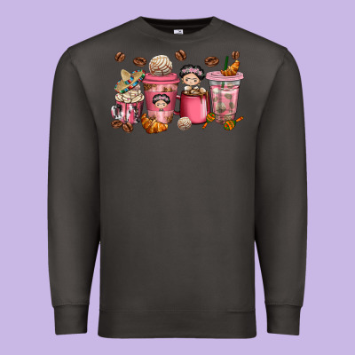 Cafecito Y Chisme Coffee Cups Premium Sweatshirt Designed By Texasbilliewilder