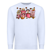 White Cafecito y Chisme Coffee Cups Premium Sweatshirt - texasbilliewilder