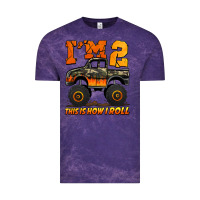 Cloud Purple i'm two this is how i roll monster truck birthday Vintage Tee - Jasminsmagicworld