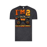 Vintage Black i'm two this is how i roll monster truck birthday Vintage Tee - Jasminsmagicworld