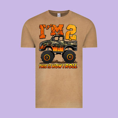 I'm Two This Is How I Roll Monster Truck Birthday Vintage Tee Designed By Jasminsmagicworld