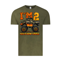 Vintage Olive i'm two this is how i roll monster truck birthday Vintage Tee - Jasminsmagicworld