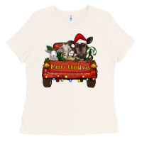 Merry Christmas Truck Animals Ladies Tee | Teevron