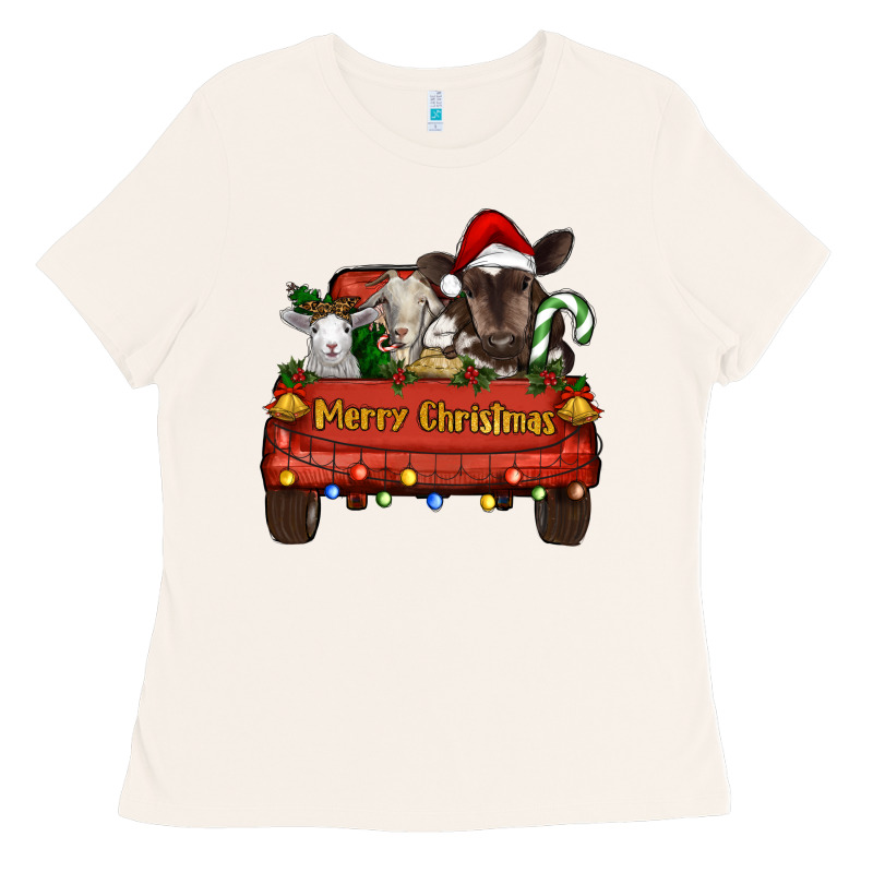 Merry Christmas Truck Animals Ladies Tee by RanaPortraitStore | Teevron