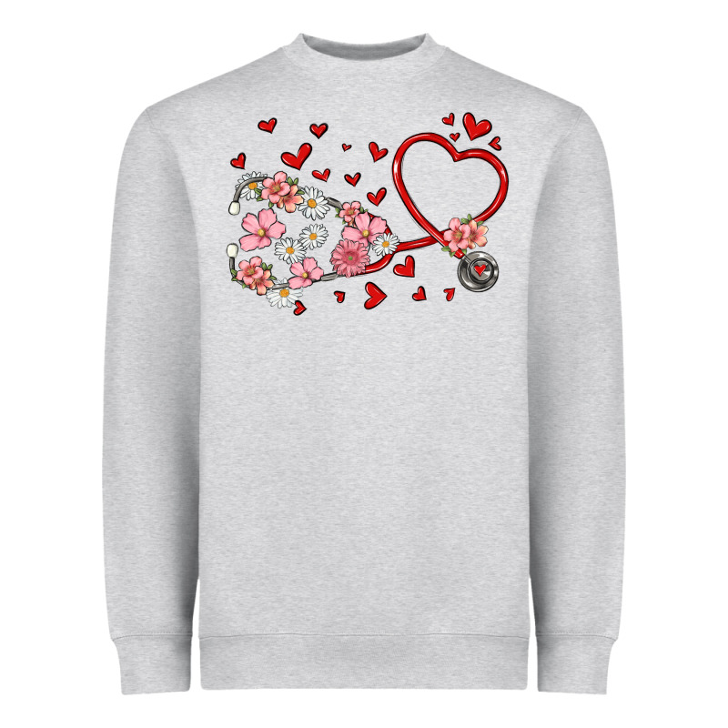 Valentine's Day Stethoscope Heavyweight Sweatshirt by MaliasSmallBusiness | Teevron