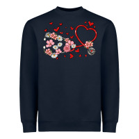 Navy valentine's day stethoscope Heavyweight Sweatshirt - MaliasSmallBusiness