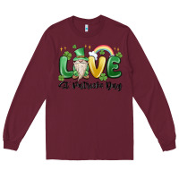 Burgundy love st. patricks day gnome Long Sleeve Tee - MaliasSmallBusiness