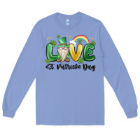 Colony Blue love st. patricks day gnome Long Sleeve Tee - MaliasSmallBusiness