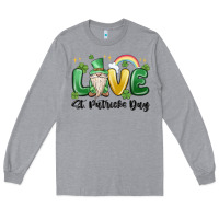 Heather Grey love st. patricks day gnome Long Sleeve Tee - MaliasSmallBusiness