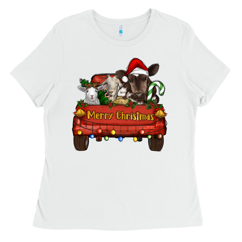 Merry Christmas Truck Animals Ladies Tee by RanaPortraitStore | Teevron