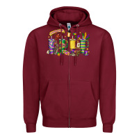 Burgundy obsessive cup disorder mardi gras Zipper Hoodie - LillyAllenDesigns