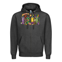 Charcoal Heather obsessive cup disorder mardi gras Zipper Hoodie - LillyAllenDesigns