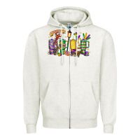 Oatmeal Heather obsessive cup disorder mardi gras Zipper Hoodie - LillyAllenDesigns