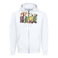 White obsessive cup disorder mardi gras Zipper Hoodie - LillyAllenDesigns