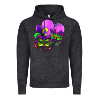 Vintage Black mardi gras heart and mask Vintage Hoodie - AdoDesignShop