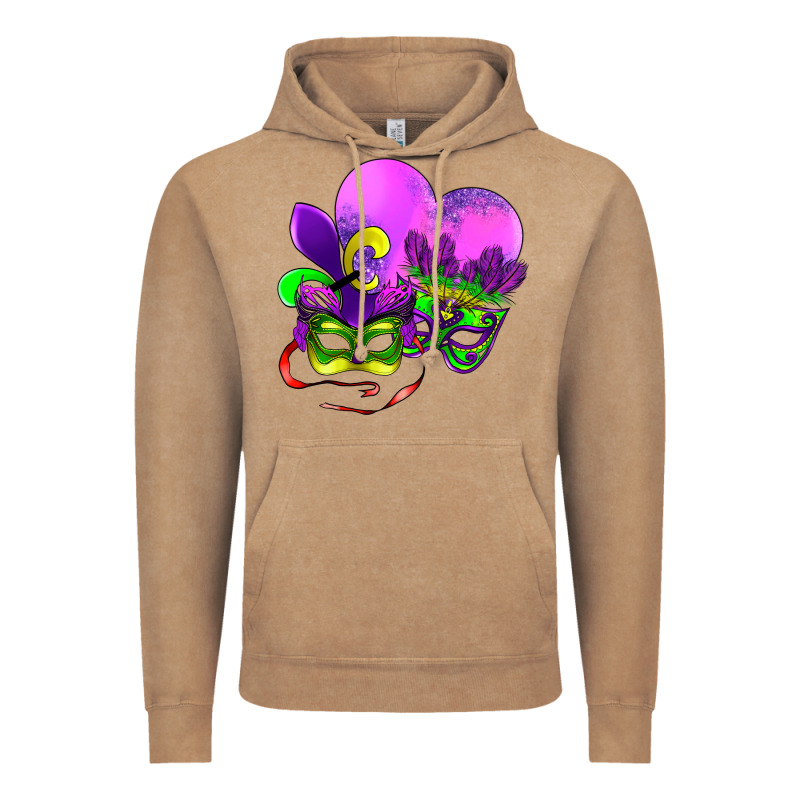 Mardi Gras Heart And Mask Vintage Hoodie by AdoDesignShop | Teevron